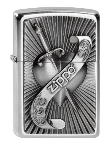 Zippo Heart With Sword Emblem